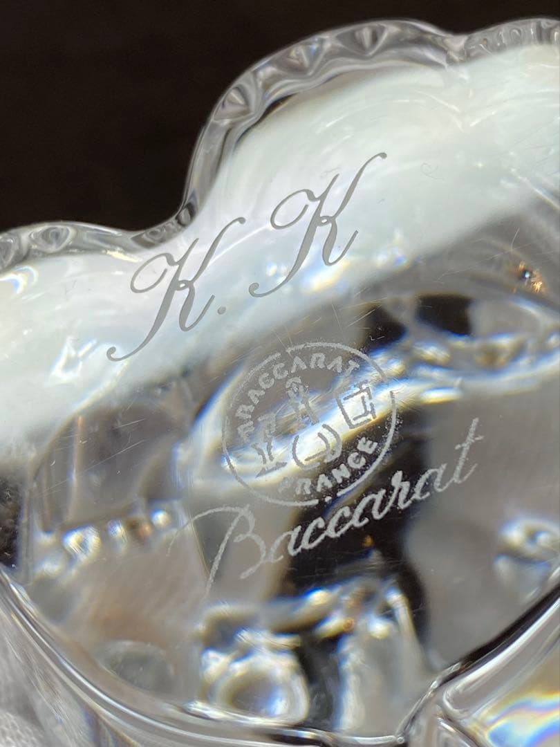 Baccarat バカラ クリスタル 招き猫 箱なし イニシャル入り 10cm