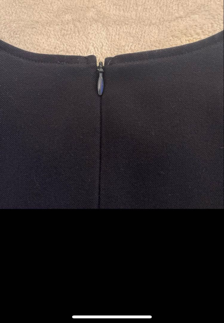 yori ヨリ ネイビー ソフト裏起毛フリルブラウス 2022AW