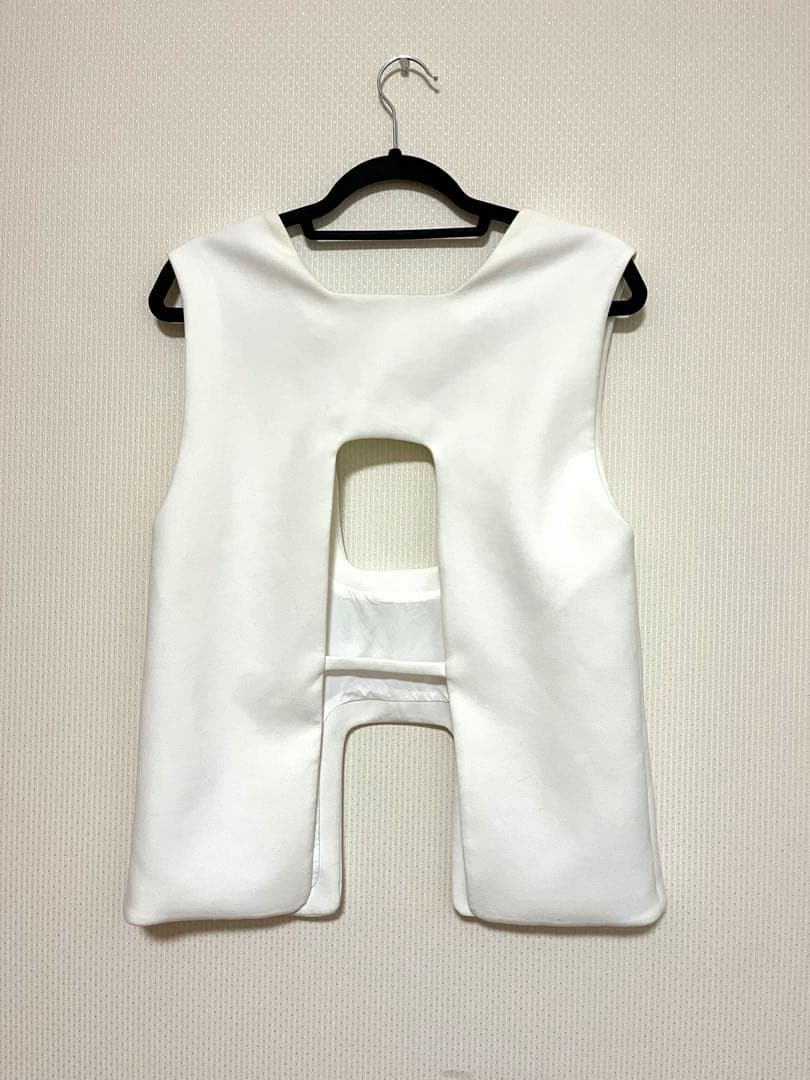 ま*ろ様 ENFOLD エンフォルド 21AW ダブルクロスベスト　ホワイト 3