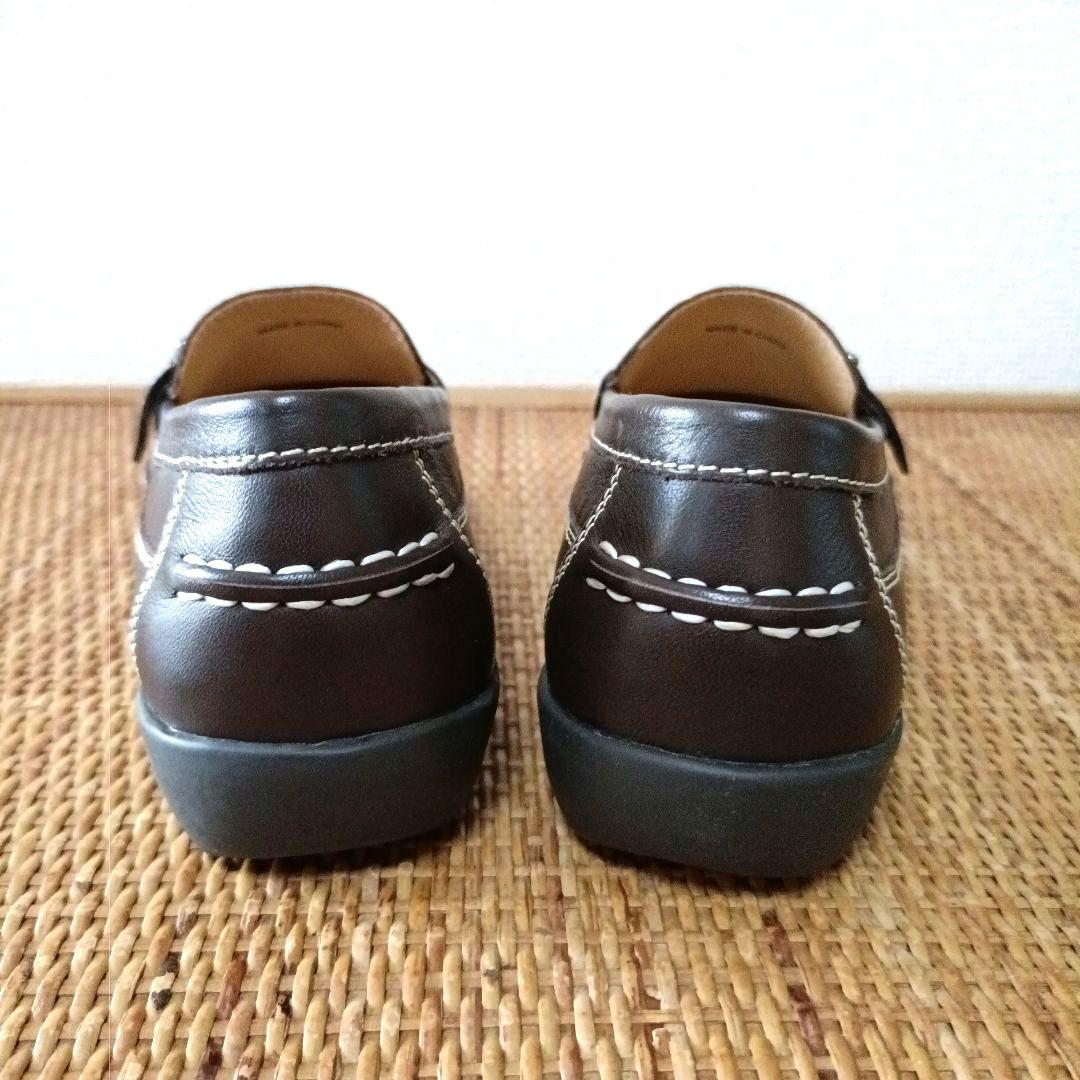 【未使用】REGAL 本革シューズ　ローファーシボ革　ダークブラウン　23cm