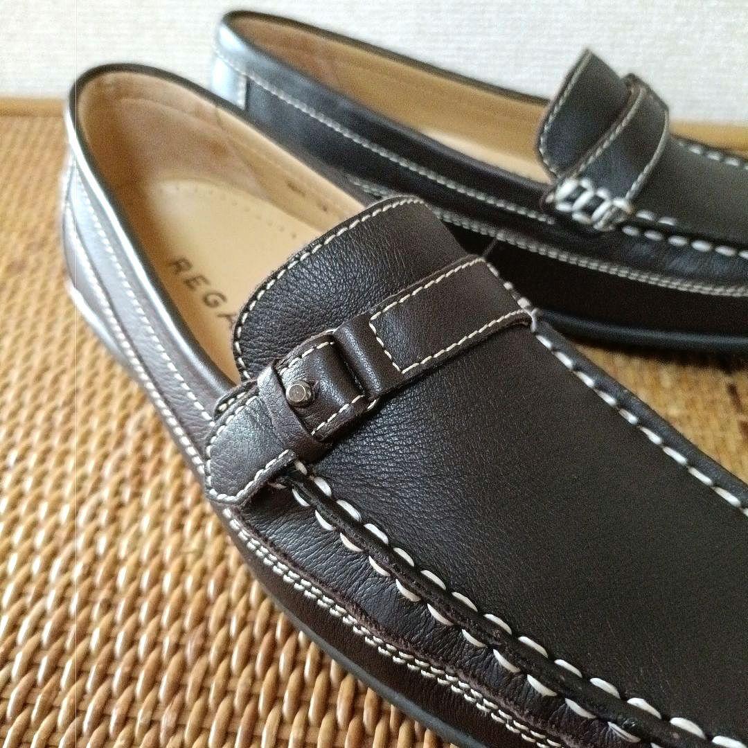 【未使用】REGAL 本革シューズ　ローファーシボ革　ダークブラウン　23cm