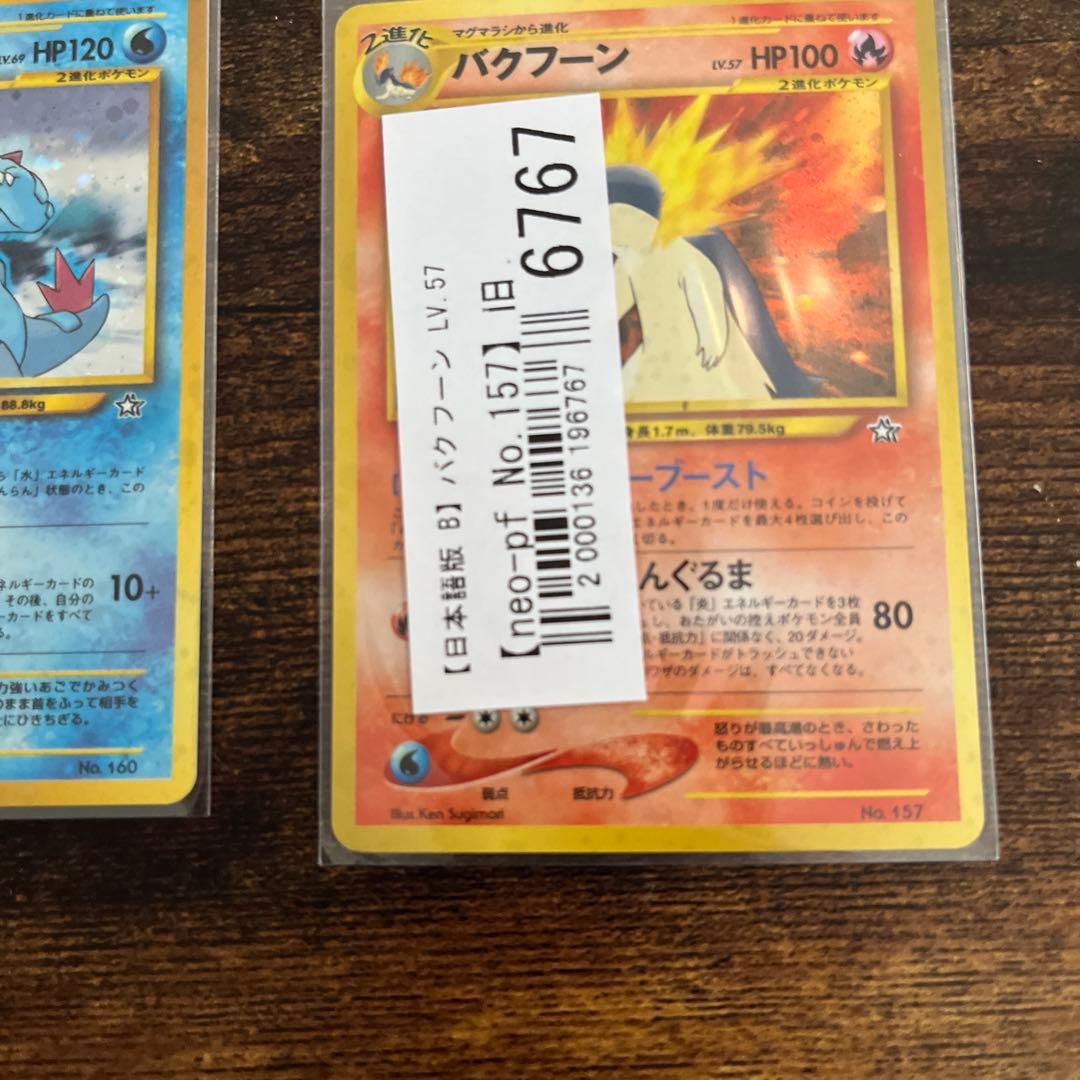 【旧裏】カード 金銀御三家　オーダイル バクフーン メガニウム 3枚セット