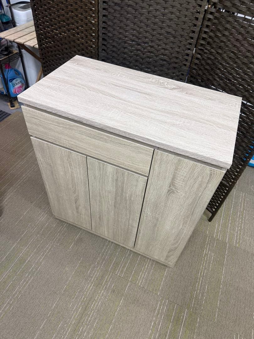 【洗浄消毒作業済】LOWYA ロウヤ　キッチンカウンター　レンジ台　食器棚