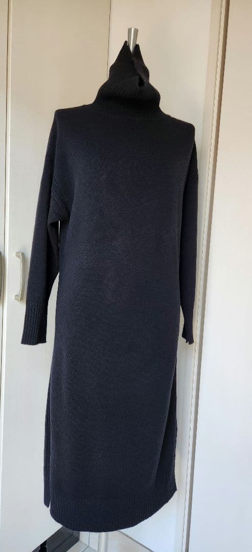 23区【洗える】ウールカシミヤ ニットワンピース 32 黒