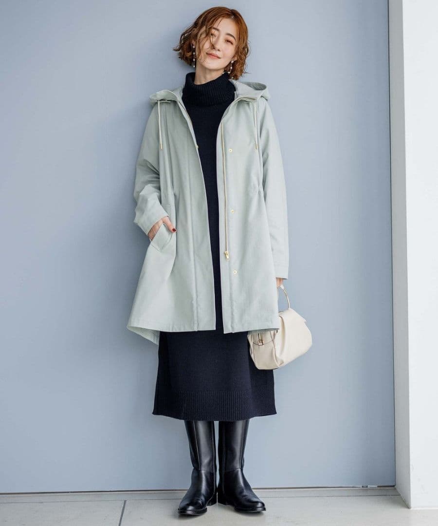 23区【洗える】ウールカシミヤ ニットワンピース 32 黒