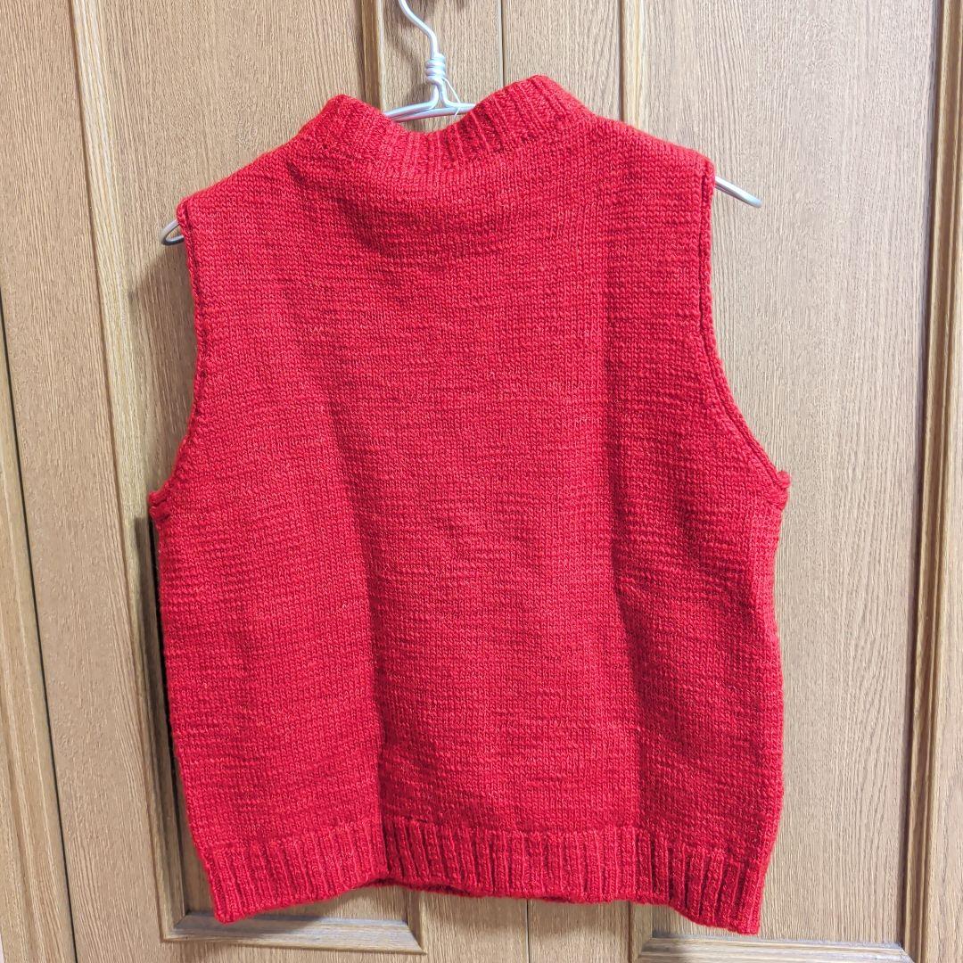 中川政七商店　麻ウールのニットベスト 赤