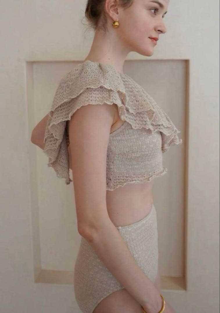 acka crochet frill swim wear S-M size新品