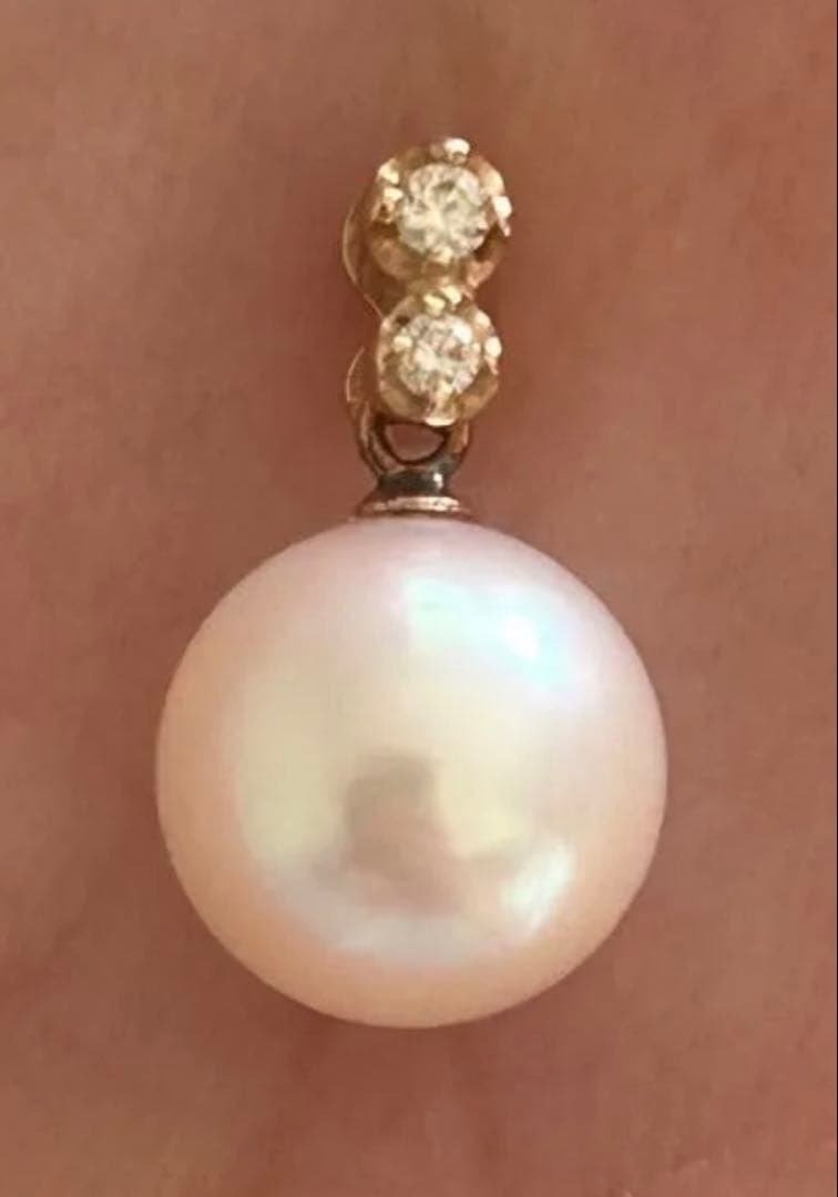 琴*様 未使用　18金バチカン　アコヤパール8mm ダイヤモンド0.02 k18