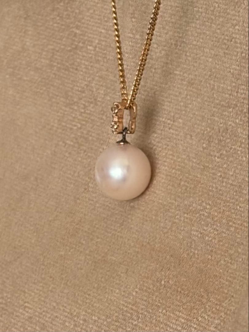 琴*様 未使用　18金バチカン　アコヤパール8mm ダイヤモンド0.02 k18