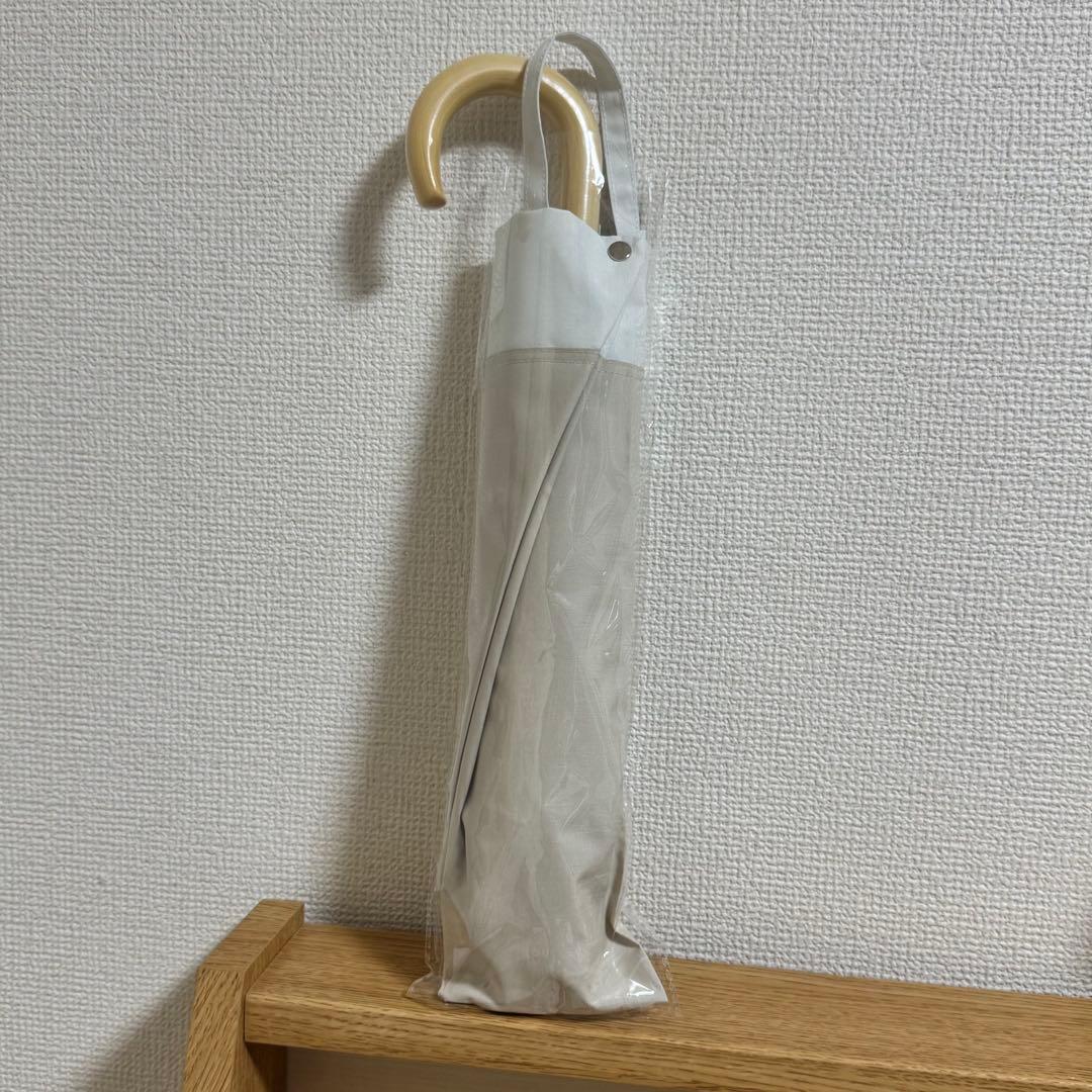 【新品】COKAGE+ 2way 木手元 2段 折りたたみ日傘 ベージュ