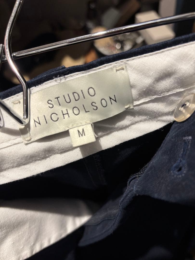 パンツ studio nicholson sorte volume pants navy