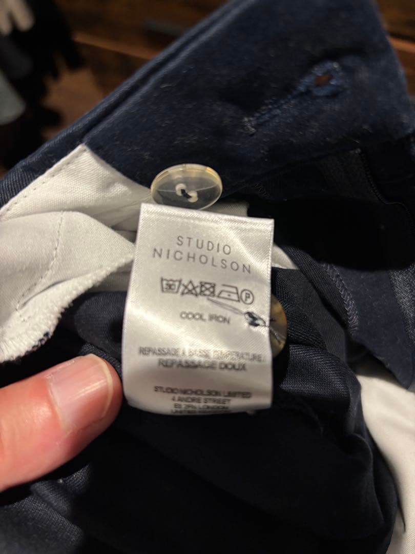パンツ studio nicholson sorte volume pants navy