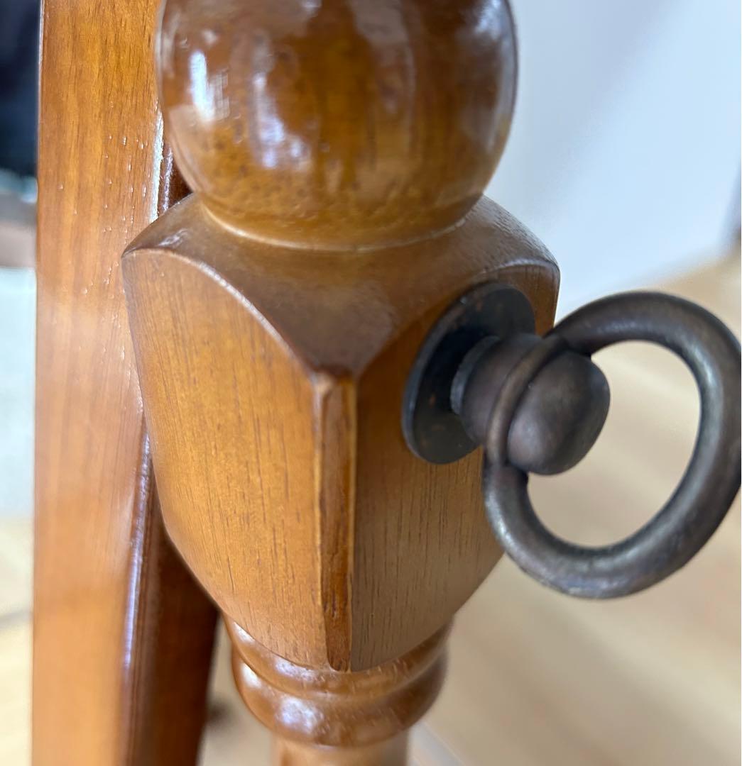 （たのメル便は送料購入者負担不可）木製楕円形スタンドミラー