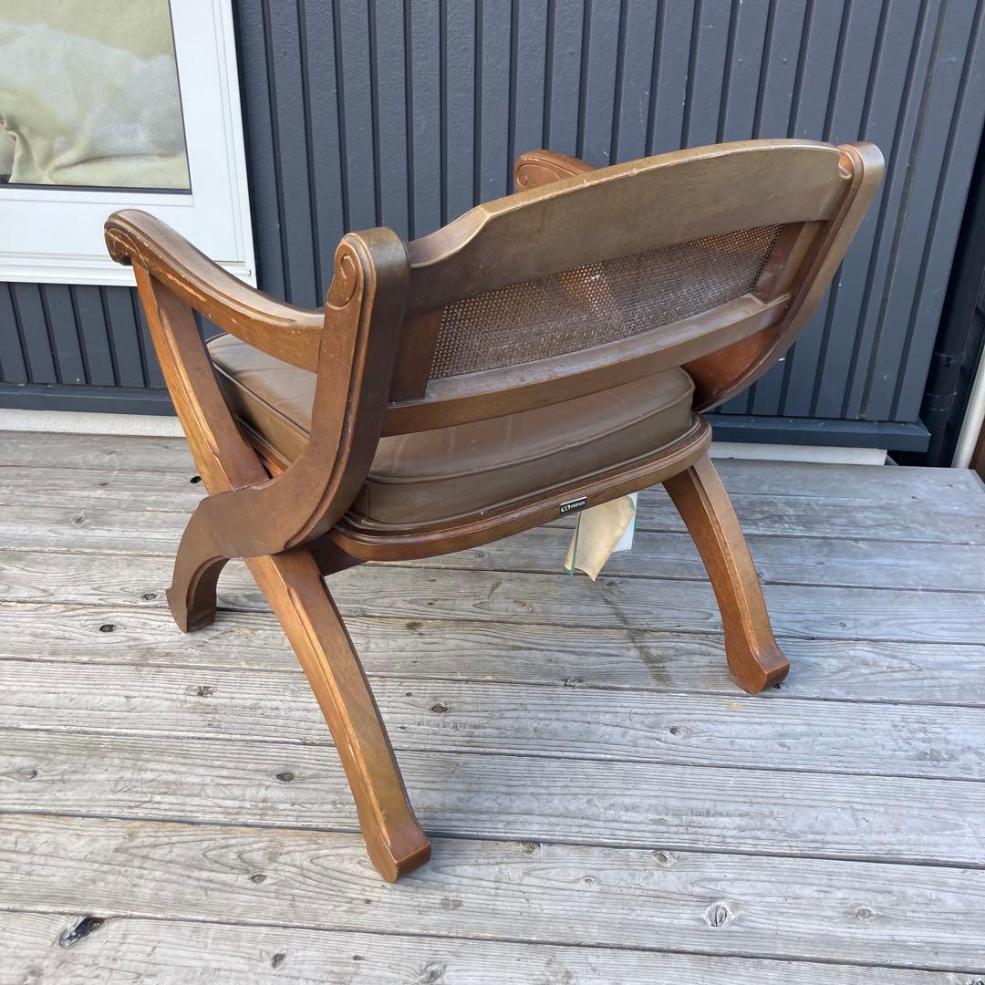 マルニ木工 木製アームチェア ラタンチェア 一人掛けソファー ダイニングチェア