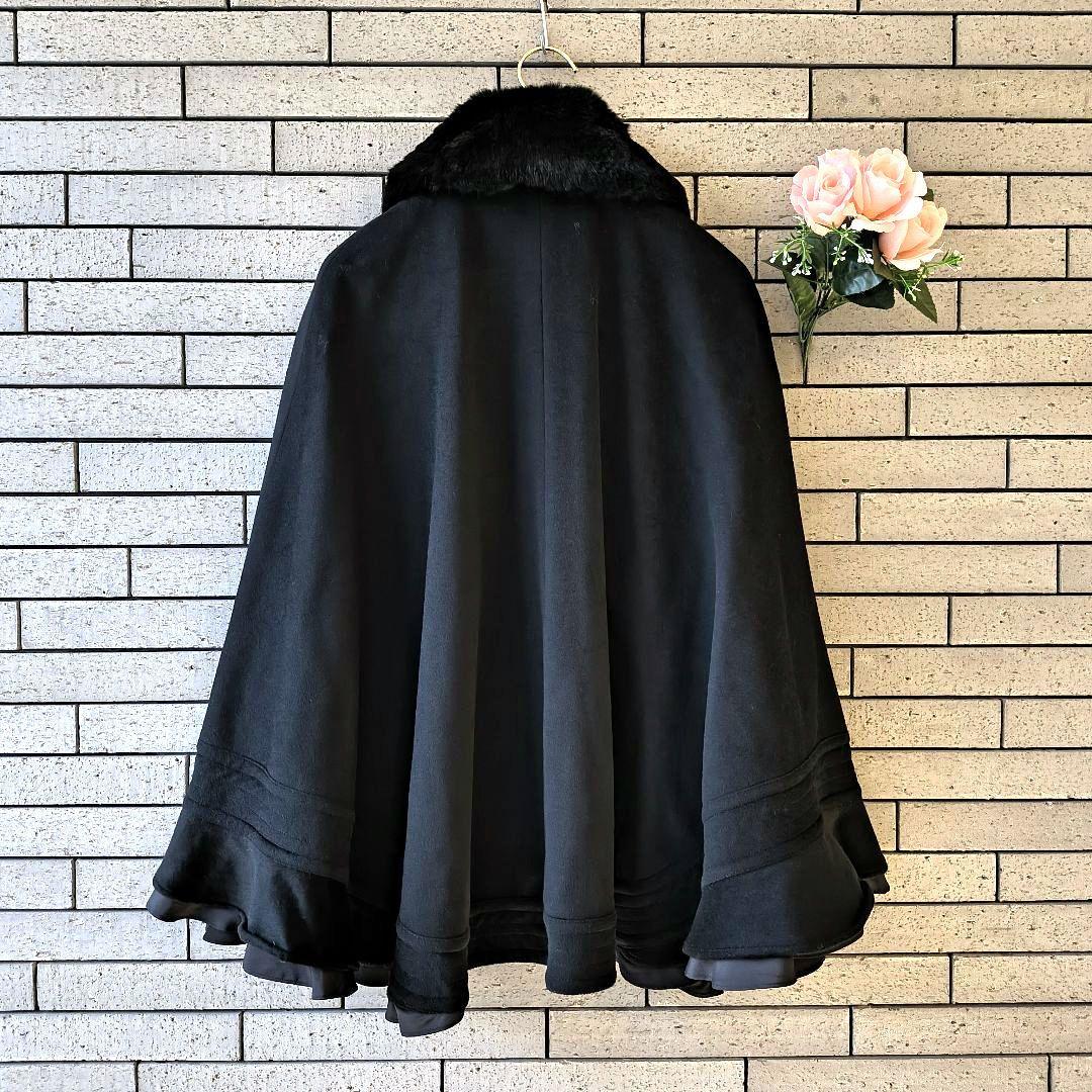 ❤【ブリジット】✨美品　ケーブ　襟ラビットファー　ブラック/黒　９号フリー