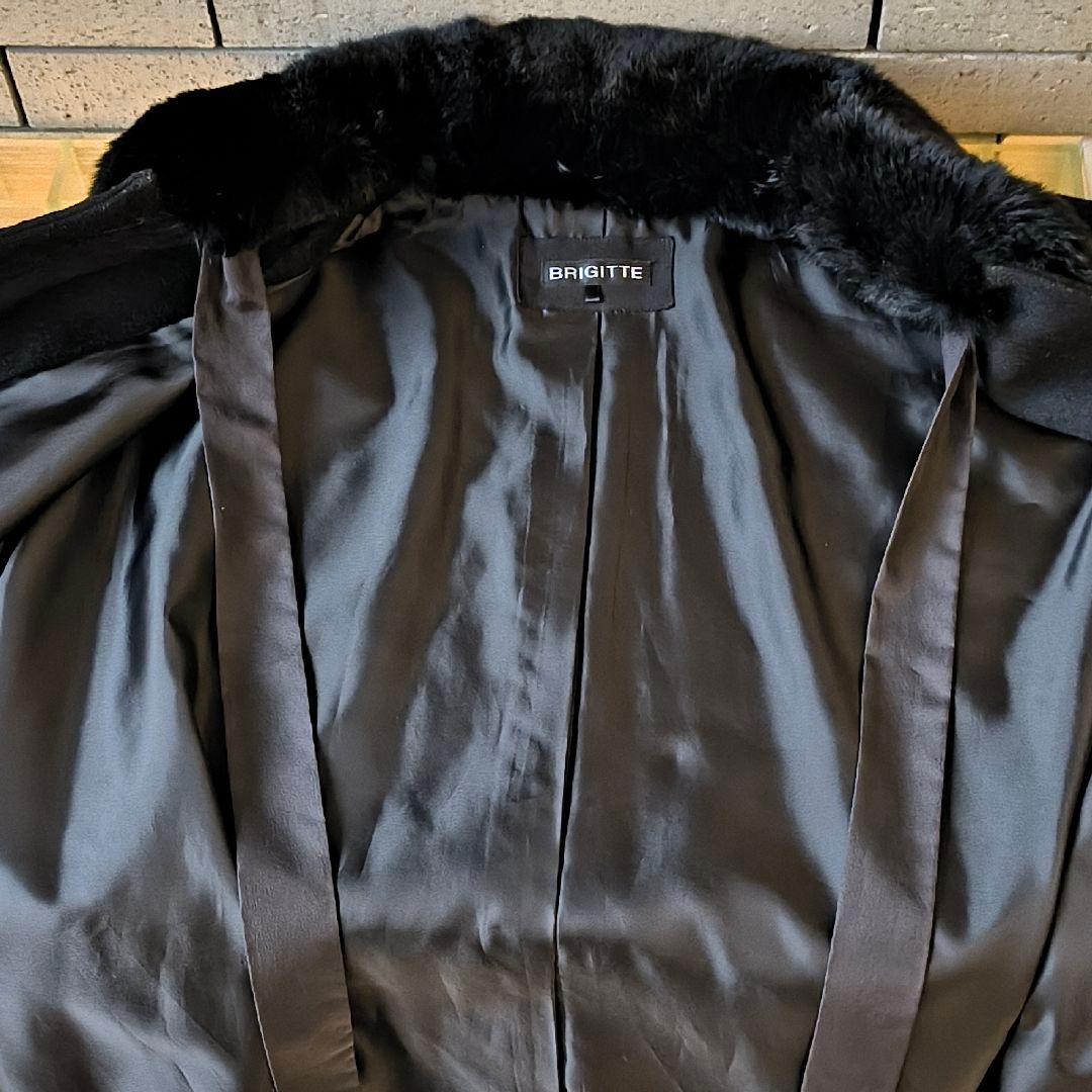 ❤【ブリジット】✨美品　ケーブ　襟ラビットファー　ブラック/黒　９号フリー