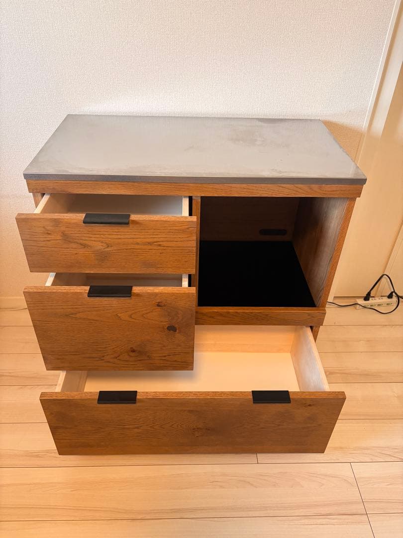 送料込 unico ADDAYキッチンカウンター W820