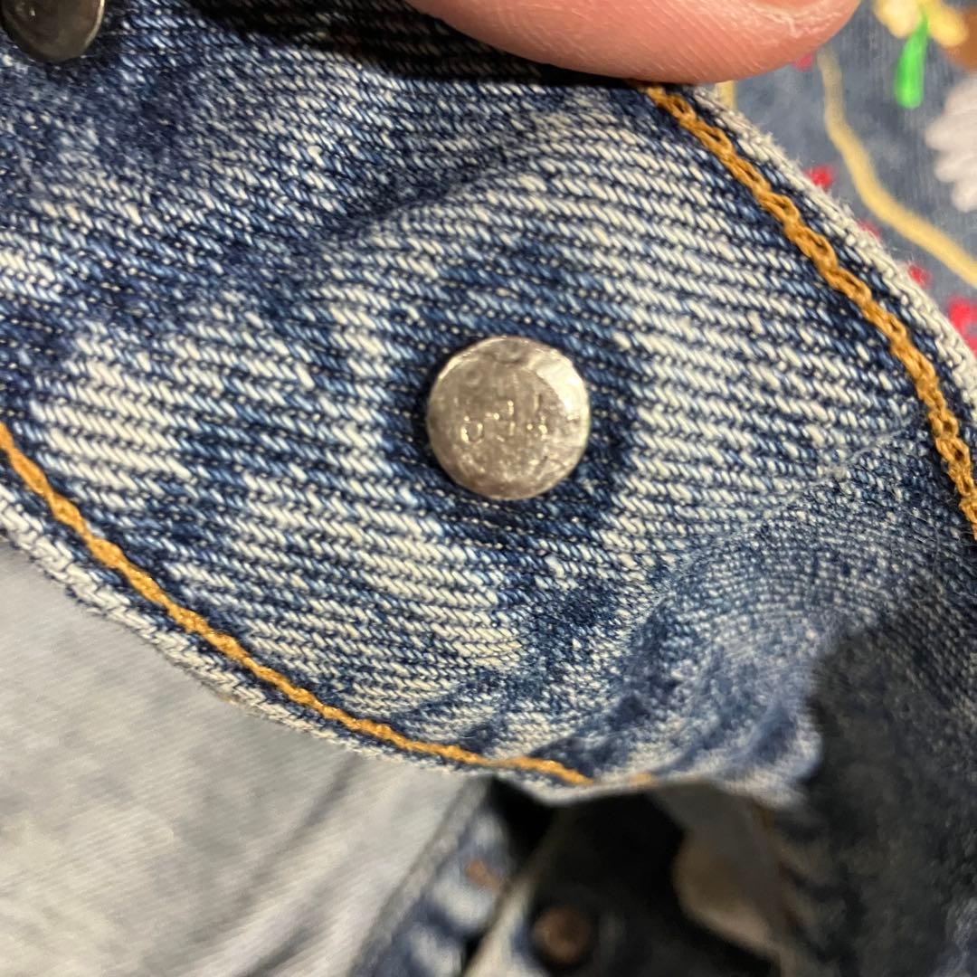 Levi’s デニムジャケット USA製 刺繍 背面ロゴ 76598 4891