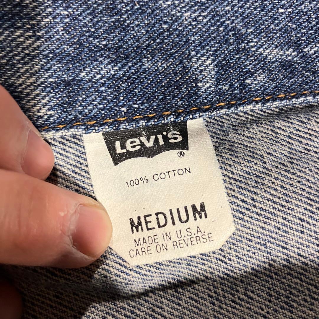 Levi’s デニムジャケット USA製 刺繍 背面ロゴ 76598 4891