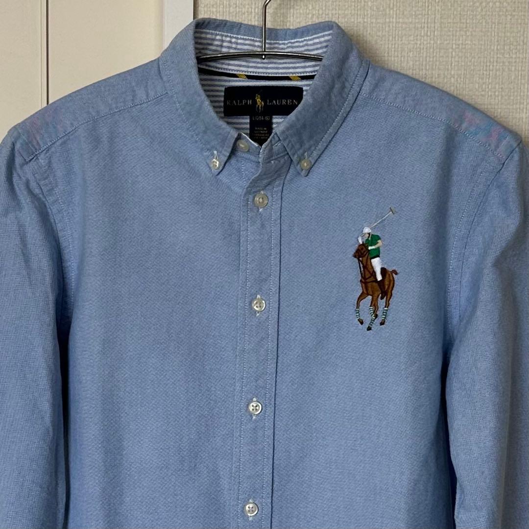 極美品　ラルフローレン　オックスフォードBDシャツ ビックポニー　ボーイズ160