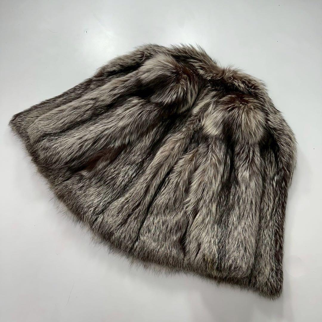 ボリューム◎シルバーフォックス ファーコート 毛並み良好 13号　大きいサイズ