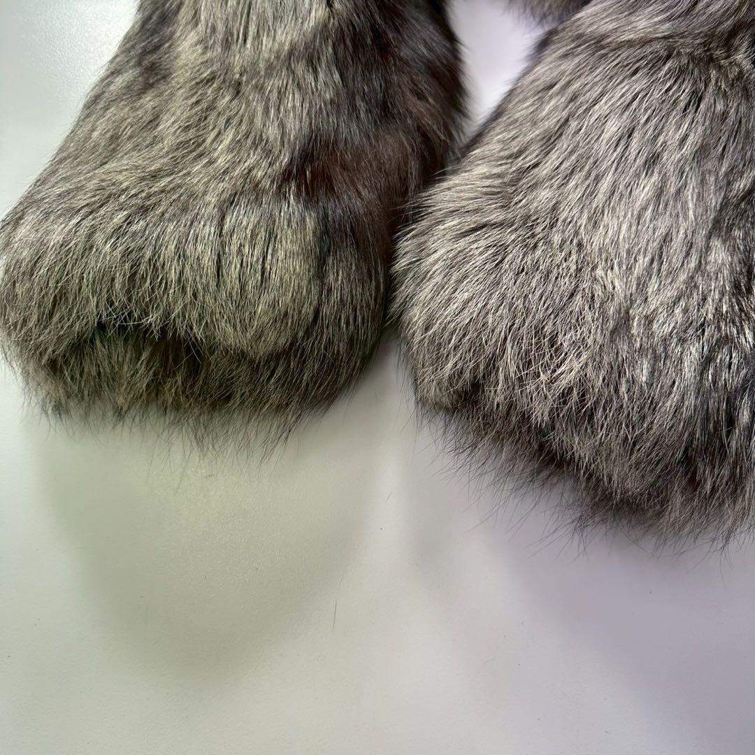 ボリューム◎シルバーフォックス ファーコート 毛並み良好 13号　大きいサイズ