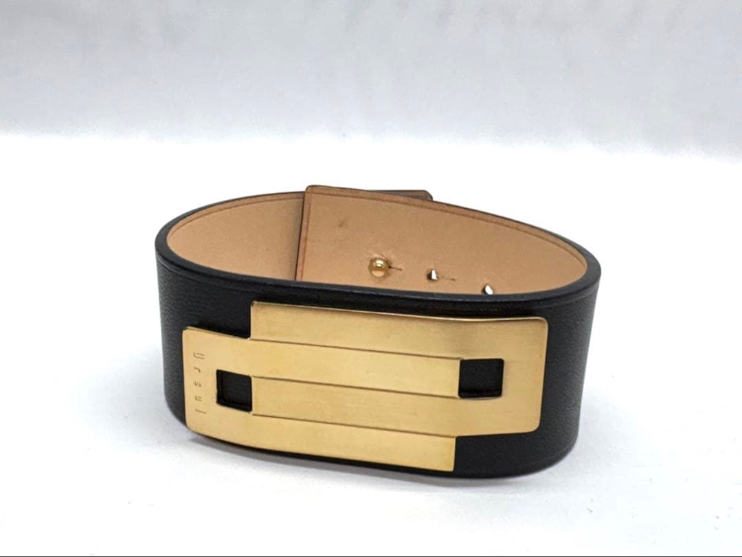 ursul ユアソル プレート カーフ レザー バングル