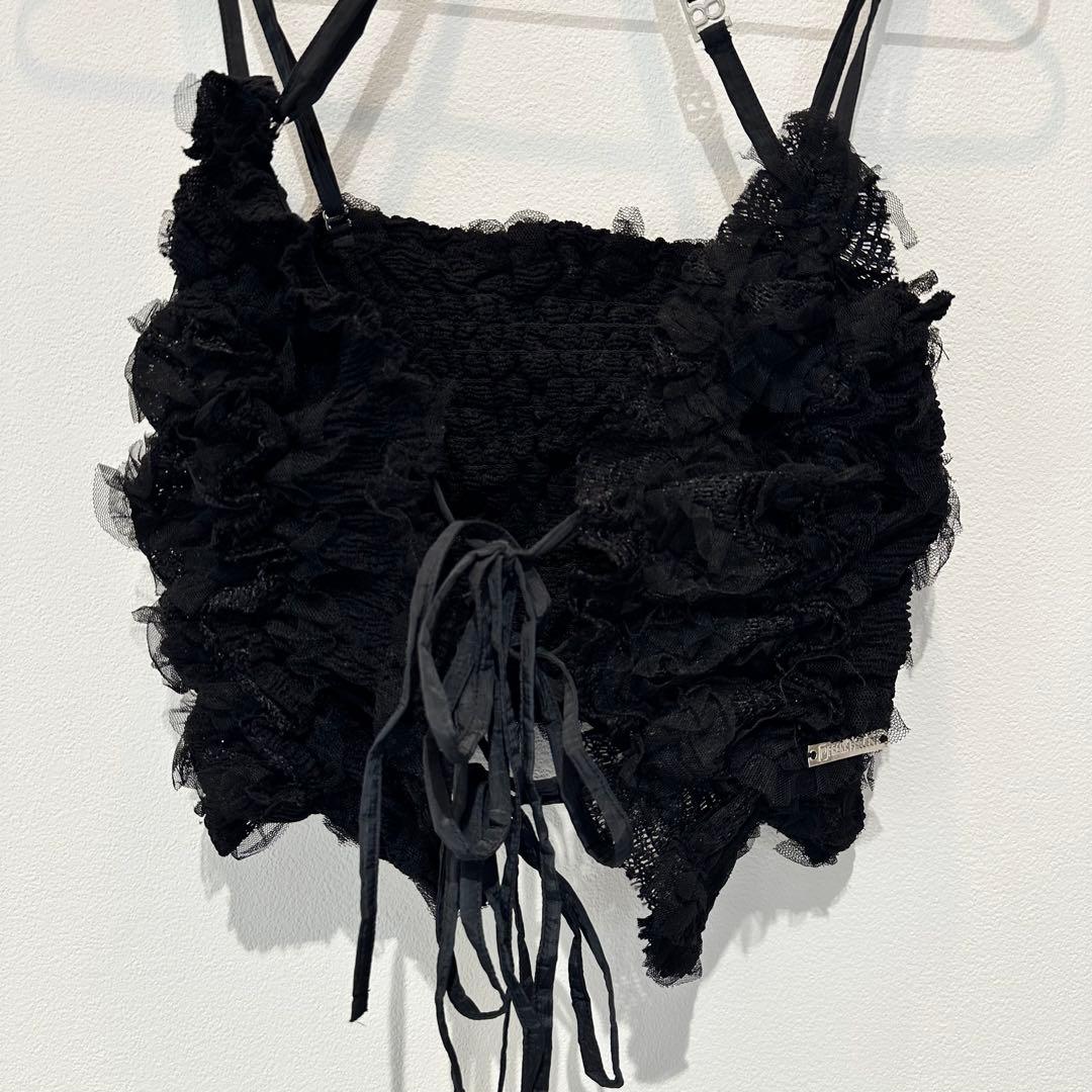 PRANK PROJECT メッシュチュール ホルターネックトップス 黒 美品