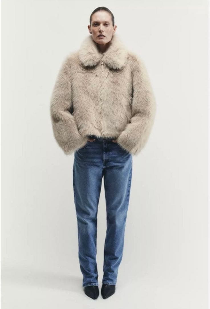 zara ダブルフェイスフェイクファージャケット　S