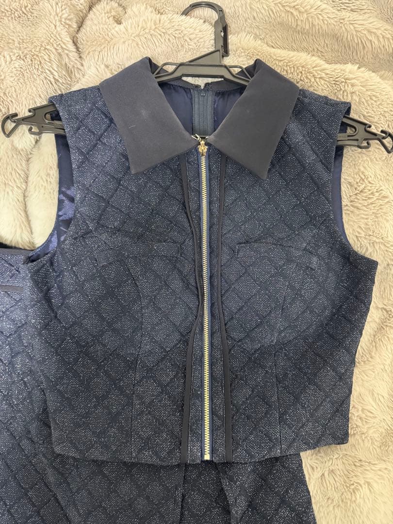 m*r様 sugar 【Glossy】 ネイビー キルティングドレス