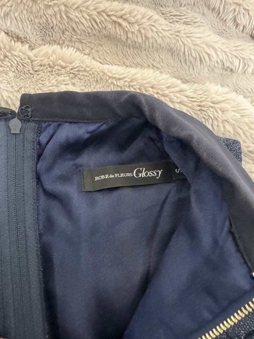 m*r様 sugar 【Glossy】 ネイビー キルティングドレス