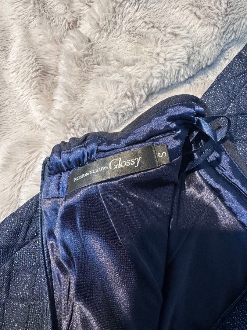 m*r様 sugar 【Glossy】 ネイビー キルティングドレス