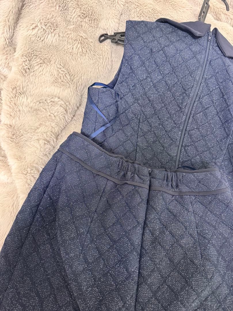 m*r様 sugar 【Glossy】 ネイビー キルティングドレス