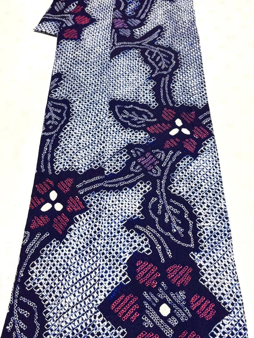 専用　未使用品　和服　綿100% 花模様　有松絞り　浴衣　早い者勝ち