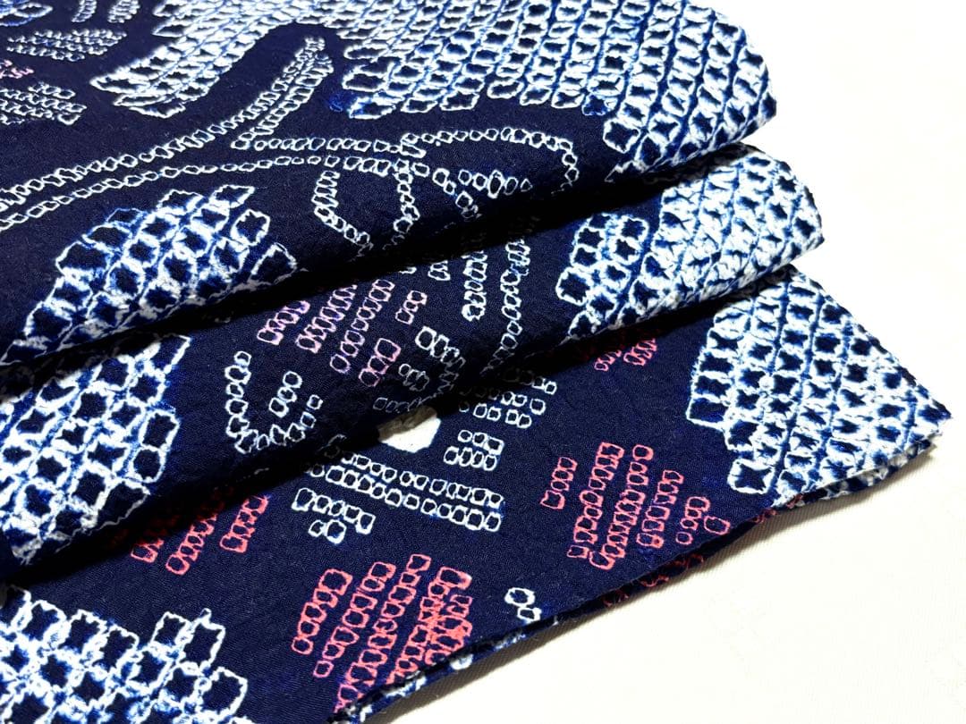 専用　未使用品　和服　綿100% 花模様　有松絞り　浴衣　早い者勝ち