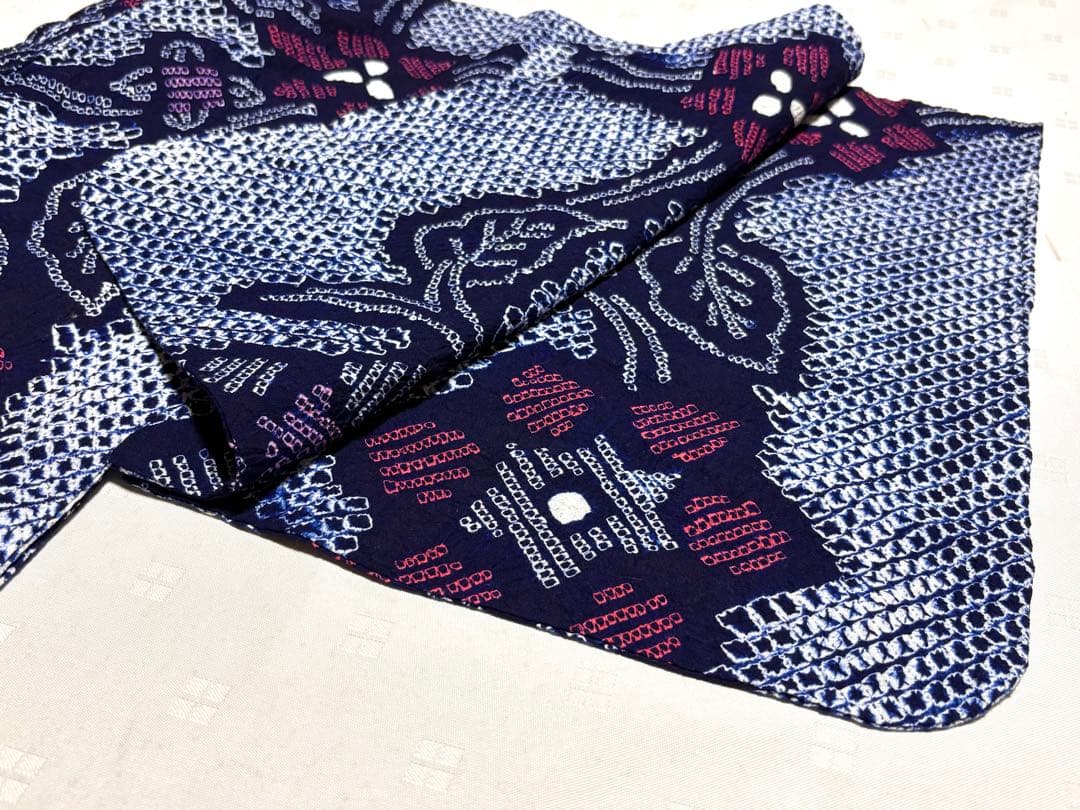 専用　未使用品　和服　綿100% 花模様　有松絞り　浴衣　早い者勝ち