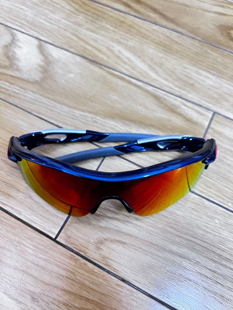 【未使用】OAKLEY スポーツ用サングラス 野球　ブルー/オレンジ