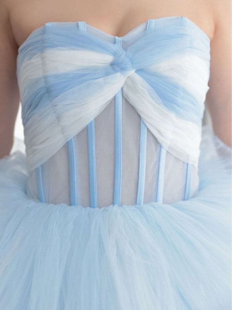 vanityME 4段チュールスカート バースデードレス ブルー