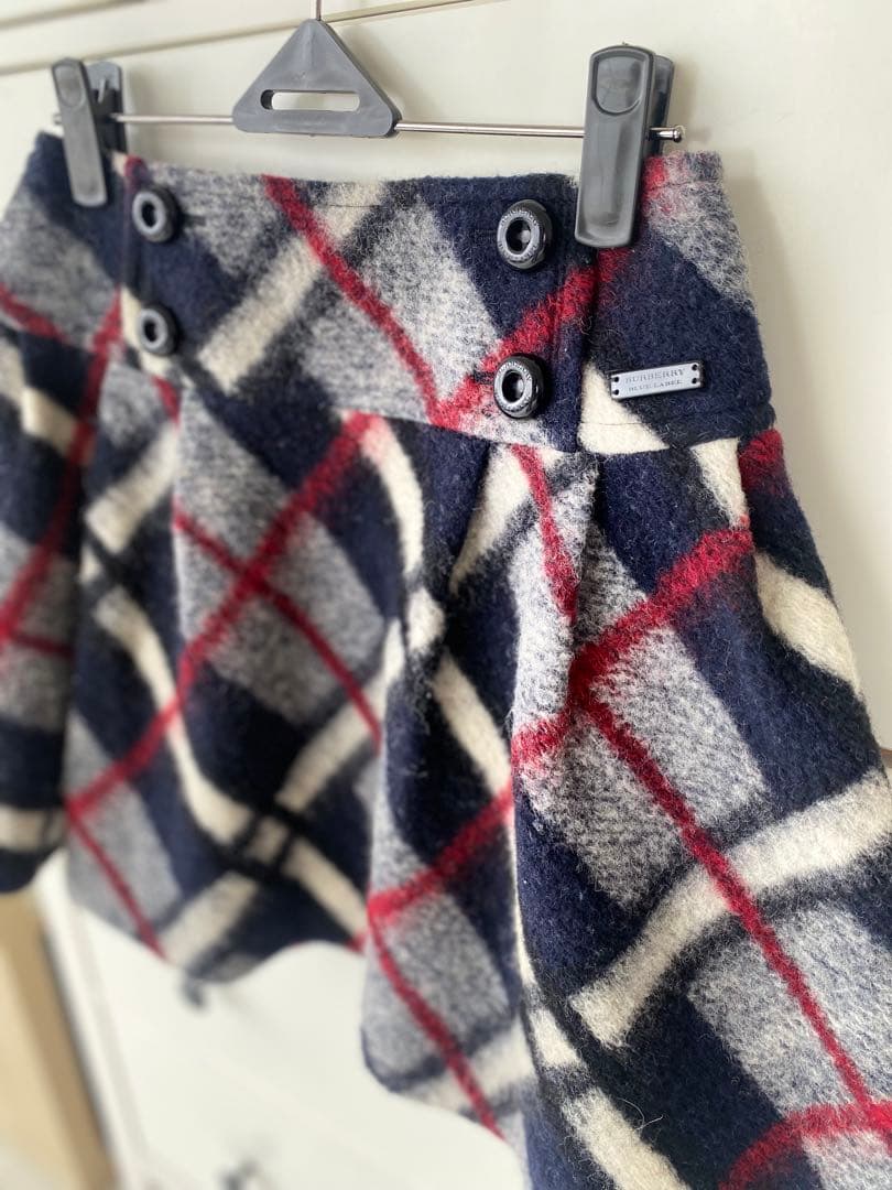 バーバリーブルーレーベル チェック台形スカート 38