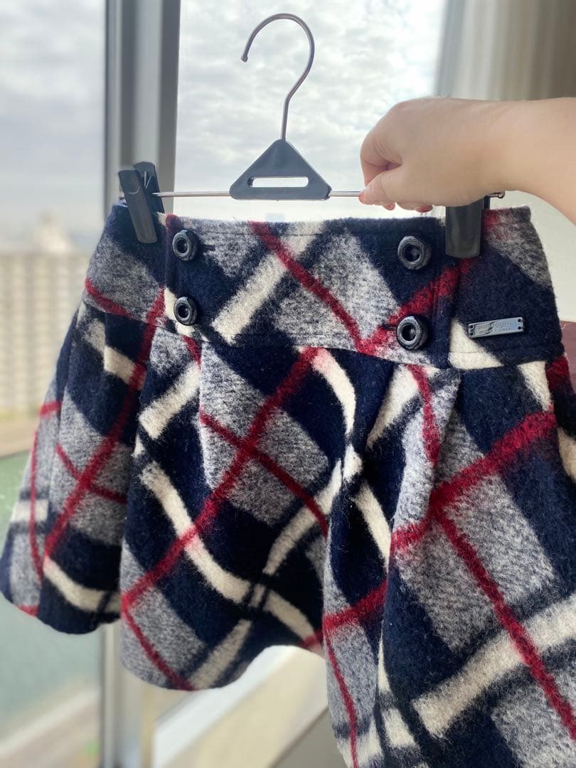 バーバリーブルーレーベル チェック台形スカート 38