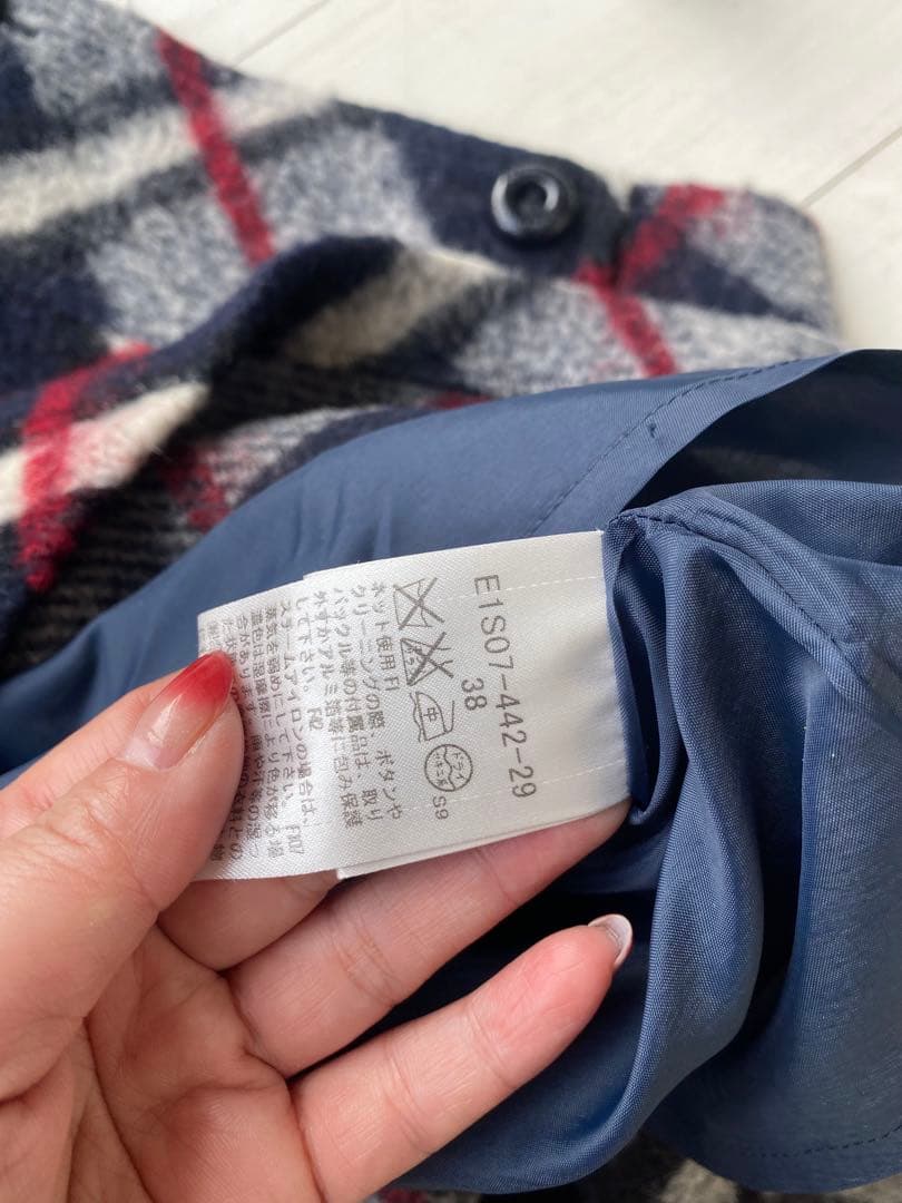 バーバリーブルーレーベル チェック台形スカート 38