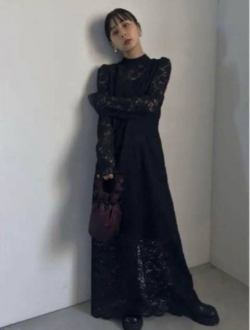 Ameri VINTAGE SLENDER LACE DRESS Mサイズ