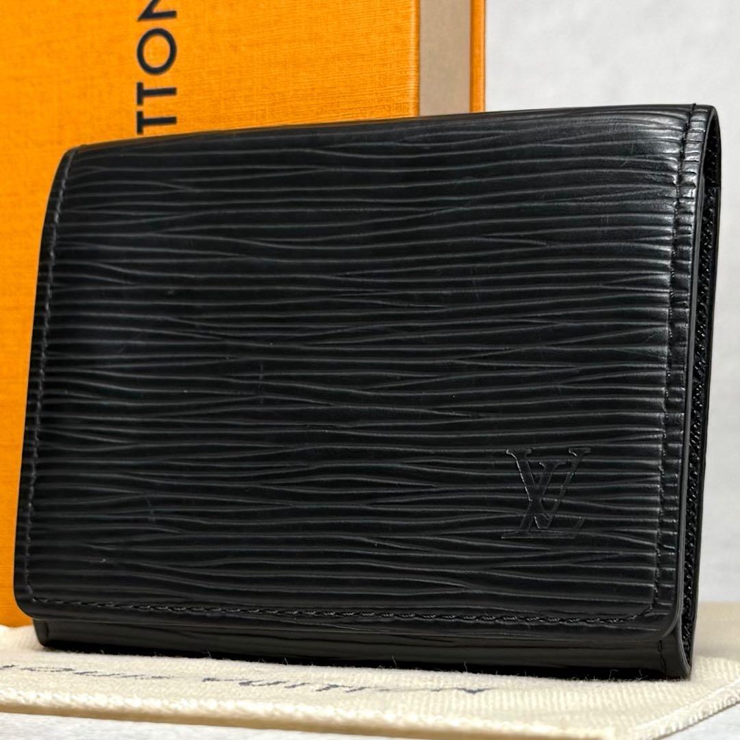 美品 ルイヴィトン エピ ノワール アンヴェロップカルトドゥヴィジット 名刺入れ