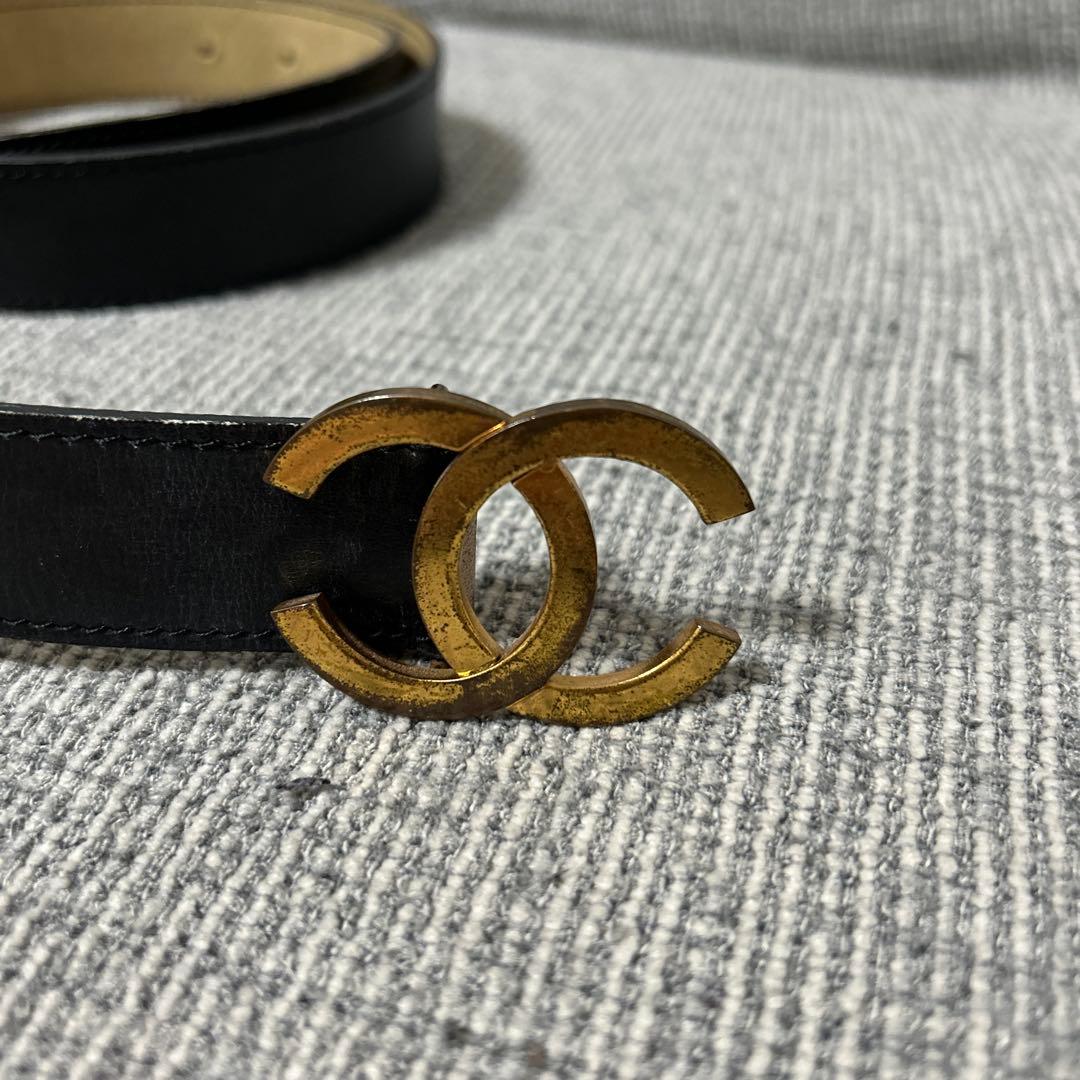 【きざき】CHANEL ブラックレザーベルト サイズ65