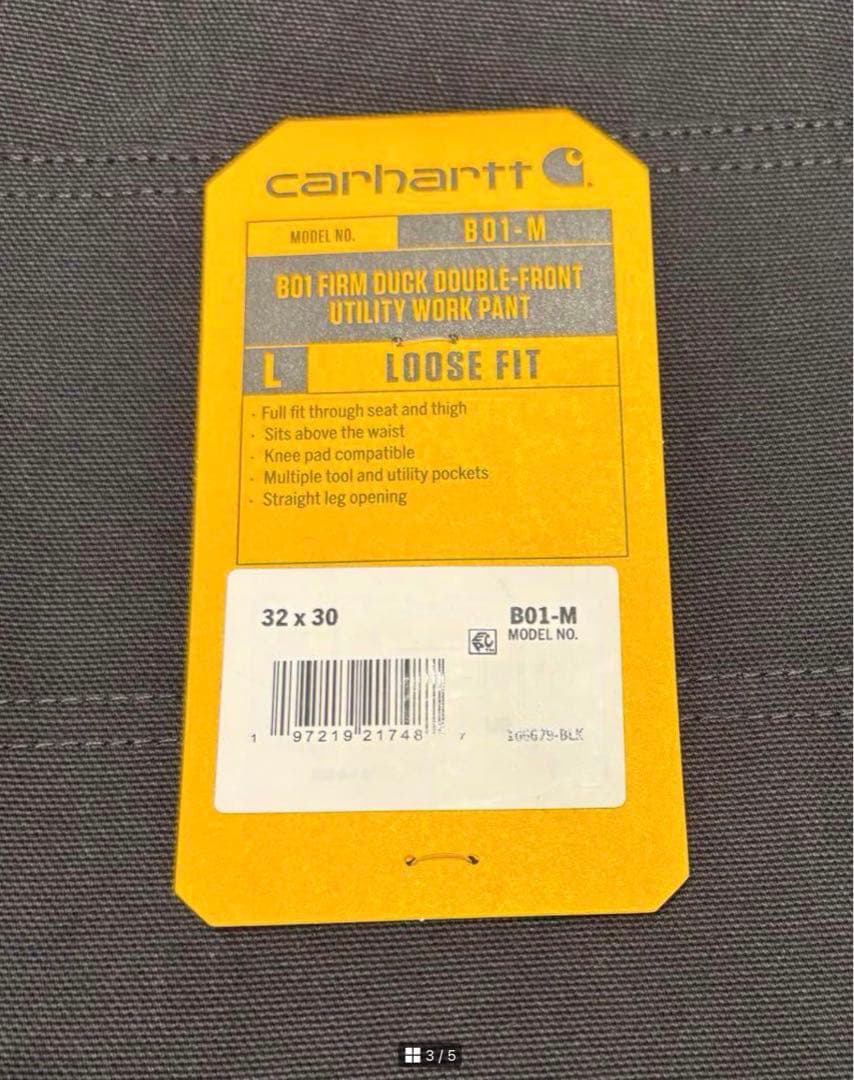【送料無料】新品未使用タグ付き Carhartt カーハートダブルニー32×30
