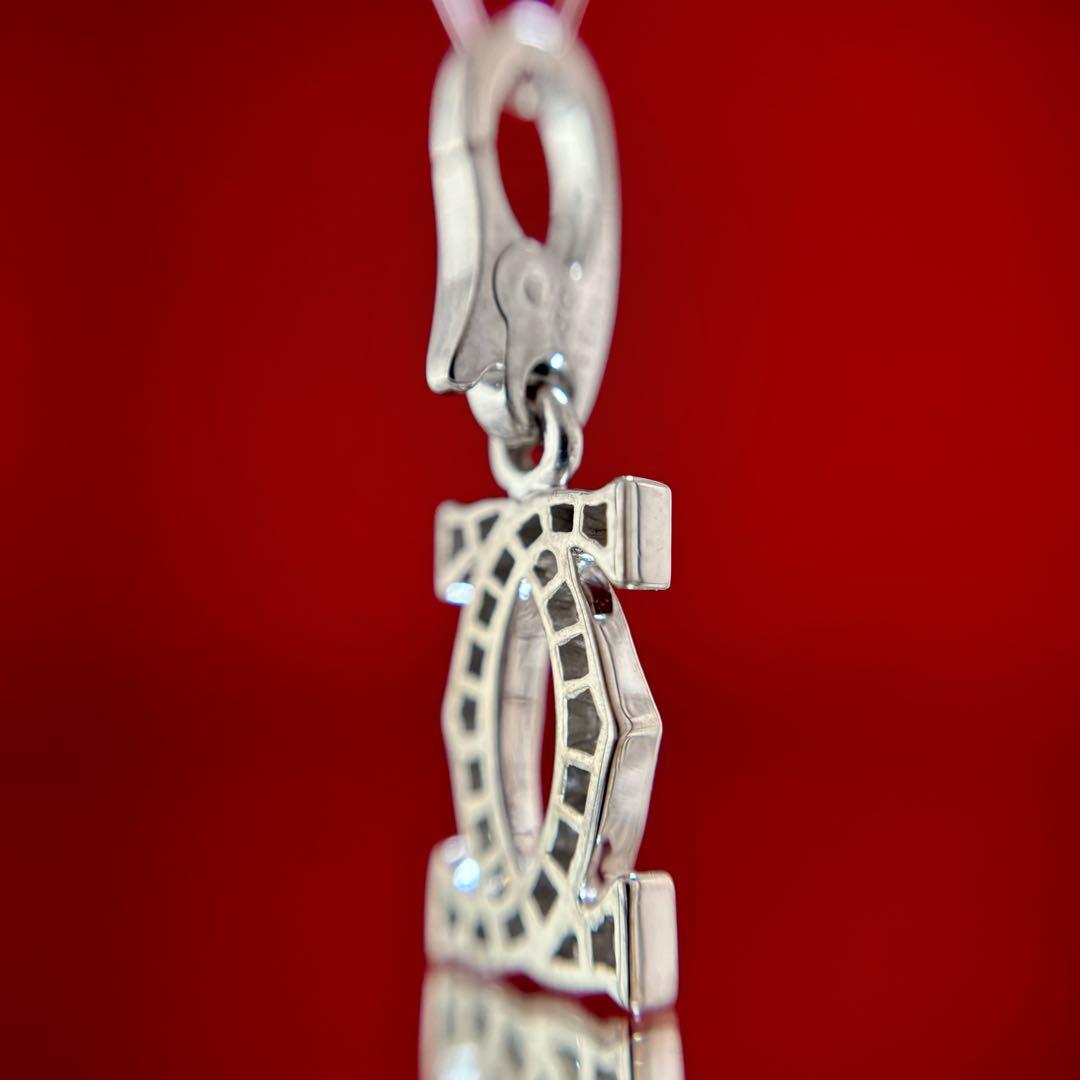 カルティエ 2C ダイヤ チャーム 750 K18WG ペンダントトップ