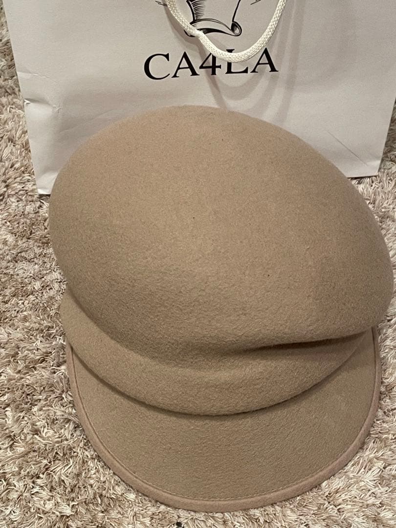 新品未使用CA4LA ベージュ ウール キャスケット