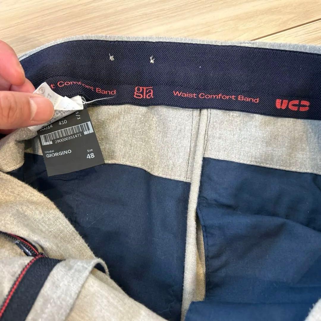 GTA GIORGINOジョルジーノ テックフランネル1プリーツリブパンツ　48