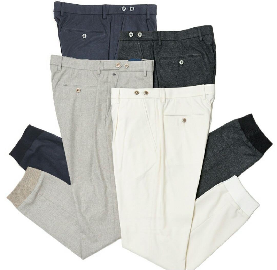 GTA GIORGINOジョルジーノ テックフランネル1プリーツリブパンツ　48