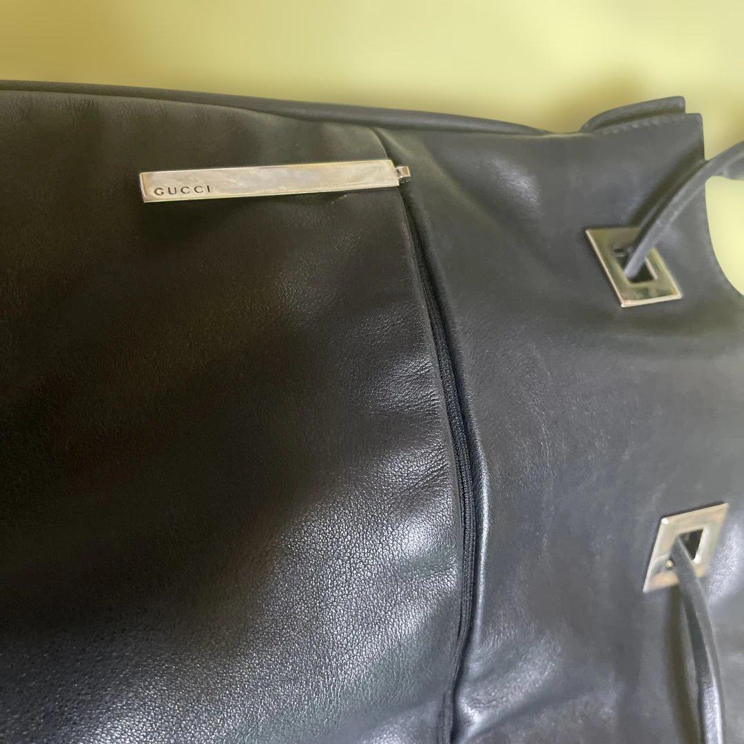 GUCCI ブラックレザー ハンドバッグ001-4046-2705SN
